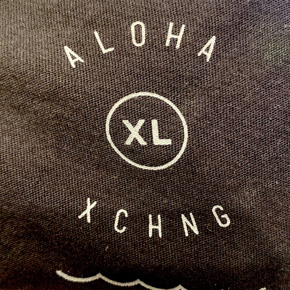 Aloha Xchng Womens 90s Hibiscus Box Logo Black Short Sleeve Crew Neck T-Shirt XL - Picture 5 of 9
